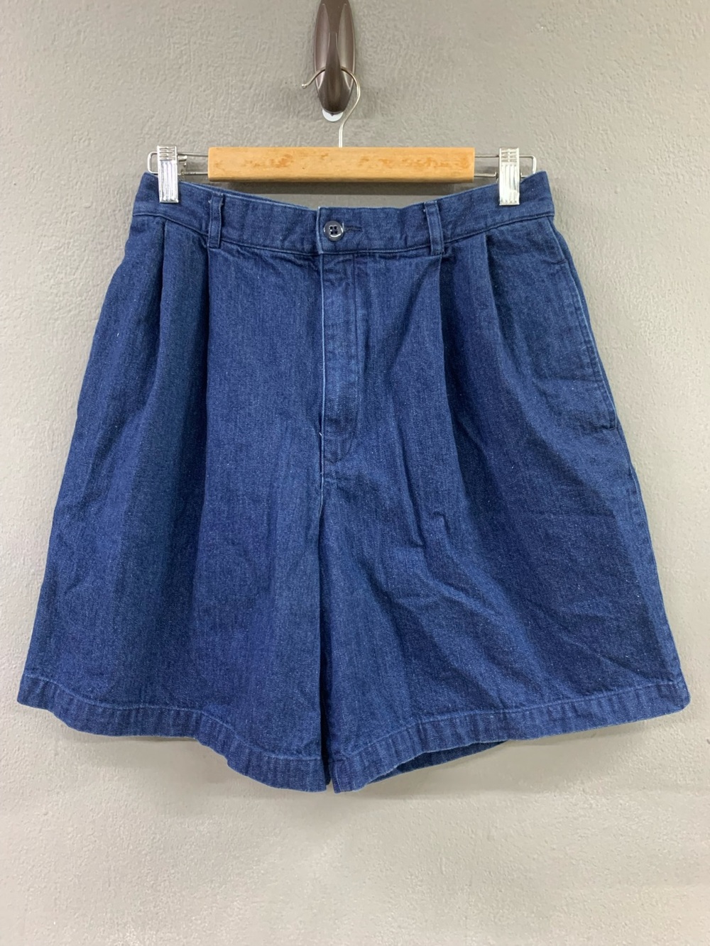 Ralph Lauren Vintage 90s Blue Denim High Waisted Wide Leg Culottes Jean Shorts